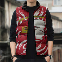 Castilla La Mancha Flag Sleeveless Puffer Jacket Autonomous Community of Spain - Wonder Print Shop