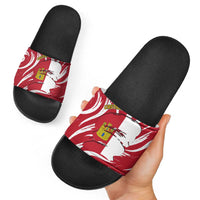 Castilla La Mancha Flag Slide Sandals Autonomous Community of Spain - Wonder Print Shop