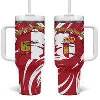 Castilla La Mancha Flag Tumbler With Handle Autonomous Community of Spain - Wonder Print Shop