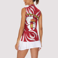 Castilla La Mancha Flag Women Sleeveless Polo Shirt Autonomous Community of Spain - Wonder Print Shop