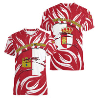 Castilla La Mancha Flag Women V-Neck T-Shirt Autonomous Community of Spain - Wonder Print Shop