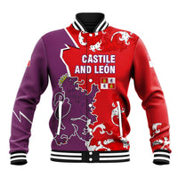 Castile and León Flag Baseball Jacket Autonomous Community of Spain - Wonder Print Shop