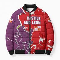 Castile and León Flag Bomber Puffer Jacket Autonomous Community of Spain - Wonder Print Shop