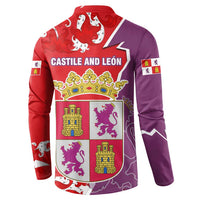 Castile and León Flag Button Sweatshirt Autonomous Community of Spain - Wonder Print Shop