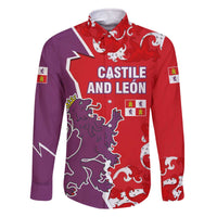 Castile and León Flag Family Matching Off The Shoulder Long Sleeve Dress and Hawaiian Shirt Autonomous Community of Spain - Wonder Print Shop