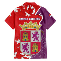Castile and León Flag Family Matching Short Sleeve Bodycon Dress and Hawaiian Shirt Autonomous Community of Spain - Wonder Print Shop