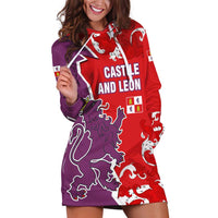 Castile and León Flag Hoodie Dress Autonomous Community of Spain - Wonder Print Shop