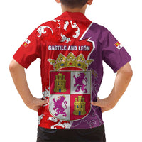 Castile and León Flag Kid Hawaiian Shirt Autonomous Community of Spain - Wonder Print Shop