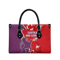 Castile and León Flag Leather Bag Autonomous Community of Spain - Wonder Print Shop