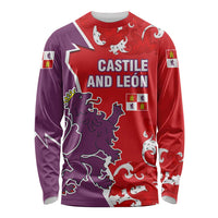Castile and León Flag Long Sleeve Shirt Autonomous Community of Spain - Wonder Print Shop