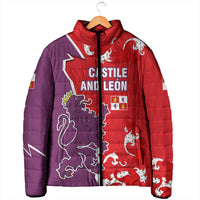 Castile and León Flag Padded Jacket Autonomous Community of Spain - Wonder Print Shop