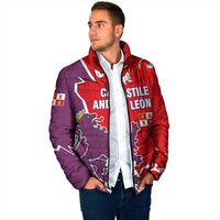 Castile and León Flag Padded Jacket Autonomous Community of Spain - Wonder Print Shop