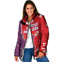 Castile and León Flag Padded Jacket Autonomous Community of Spain - Wonder Print Shop