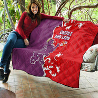 Castile and León Flag Quilt Autonomous Community of Spain - Wonder Print Shop