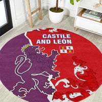 Castile and León Flag Round Carpet Autonomous Community of Spain - Wonder Print Shop
