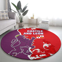Castile and León Flag Round Carpet Autonomous Community of Spain - Wonder Print Shop