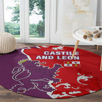 Castile and León Flag Round Carpet Autonomous Community of Spain - Wonder Print Shop