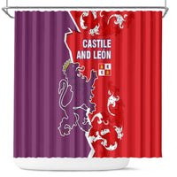 Castile and León Flag Shower Curtain Autonomous Community of Spain - Wonder Print Shop