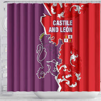 Castile and León Flag Shower Curtain Autonomous Community of Spain - Wonder Print Shop