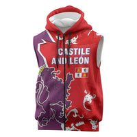 Castile and León Flag Sleeveless Zip Hoodie Autonomous Community of Spain - Wonder Print Shop