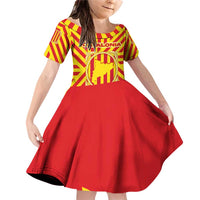 Catalonia Flag Family Matching Off Shoulder Short Dress and Hawaiian Shirt Autonomous Community of Spain - Wonder Print Shop