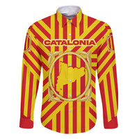 Catalonia Flag Family Matching Off Shoulder Short Dress and Hawaiian Shirt Autonomous Community of Spain - Wonder Print Shop