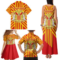 Catalonia Flag Family Matching Tank Maxi Dress and Hawaiian Shirt Autonomous Community of Spain - Wonder Print Shop