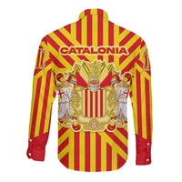 Catalonia Flag Long Sleeve Button Shirt Autonomous Community of Spain - Wonder Print Shop