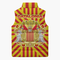 Catalonia Flag Sleeveless Puffer Jacket Autonomous Community of Spain - Wonder Print Shop
