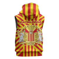 Catalonia Flag Sleeveless Zip Hoodie Autonomous Community of Spain - Wonder Print Shop