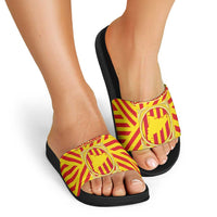 Catalonia Flag Slide Sandals Autonomous Community of Spain - Wonder Print Shop