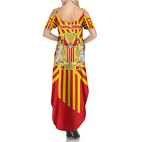 Catalonia Flag Summer Maxi Dress Autonomous Community of Spain - Wonder Print Shop
