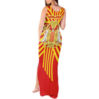 Catalonia Flag Tank Maxi Dress Autonomous Community of Spain - Wonder Print Shop