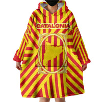 Catalonia Flag Wearable Blanket Hoodie Autonomous Community of Spain - Wonder Print Shop
