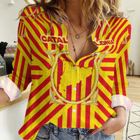Catalonia Flag Women Casual Shirt Autonomous Community of Spain - Wonder Print Shop