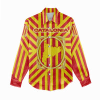 Catalonia Flag Women Casual Shirt Autonomous Community of Spain - Wonder Print Shop