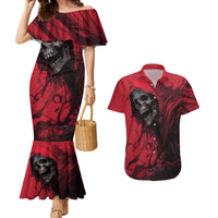 Skull Death Couples Matching Mermaid Dress and Hawaiian Shirt Your Time - Wonder Print Shop