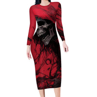 Skull Death Long Sleeve Bodycon Dress Your Time - Wonder Print Shop