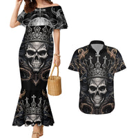Skull Fantasy Couples Matching Mermaid Dress and Hawaiian Shirt Who Needs Inner Demons When You Are The Demon - Wonder Print Shop