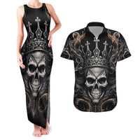 Skull Fantasy Couples Matching Tank Maxi Dress and Hawaiian Shirt Who Needs Inner Demons When You Are The Demon - Wonder Print Shop