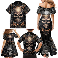 Skull Fantasy Family Matching Mermaid Dress and Hawaiian Shirt Who Needs Inner Demons When You Are The Demon - Wonder Print Shop