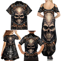 Skull Fantasy Family Matching Summer Maxi Dress and Hawaiian Shirt Who Needs Inner Demons When You Are The Demon - Wonder Print Shop