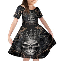 Skull Fantasy Kid Short Sleeve Dress Who Needs Inner Demons When You Are The Demon - Wonder Print Shop
