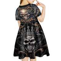 Skull Fantasy Kid Short Sleeve Dress Who Needs Inner Demons When You Are The Demon - Wonder Print Shop