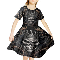 Skull Fantasy Kid Short Sleeve Dress Who Needs Inner Demons When You Are The Demon - Wonder Print Shop