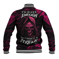Death Skull Baseball Jacket I'm Scary Enough Without A Costume - Wonder Print Shop