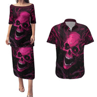 Death Skull Couples Matching Puletasi Dress and Hawaiian Shirt I'm Scary Enough Without A Costume - Wonder Print Shop