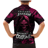 Death Skull Family Matching Mermaid Dress and Hawaiian Shirt I'm Scary Enough Without A Costume - Wonder Print Shop