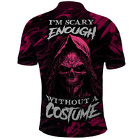 Death Skull Polo Shirt I'm Scary Enough Without A Costume - Wonder Print Shop