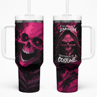 Death Skull Tumbler With Handle I'm Scary Enough Without A Costume - Wonder Print Shop